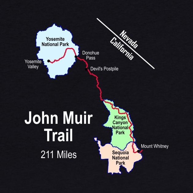 John Muir Trail Route Map by numpdog